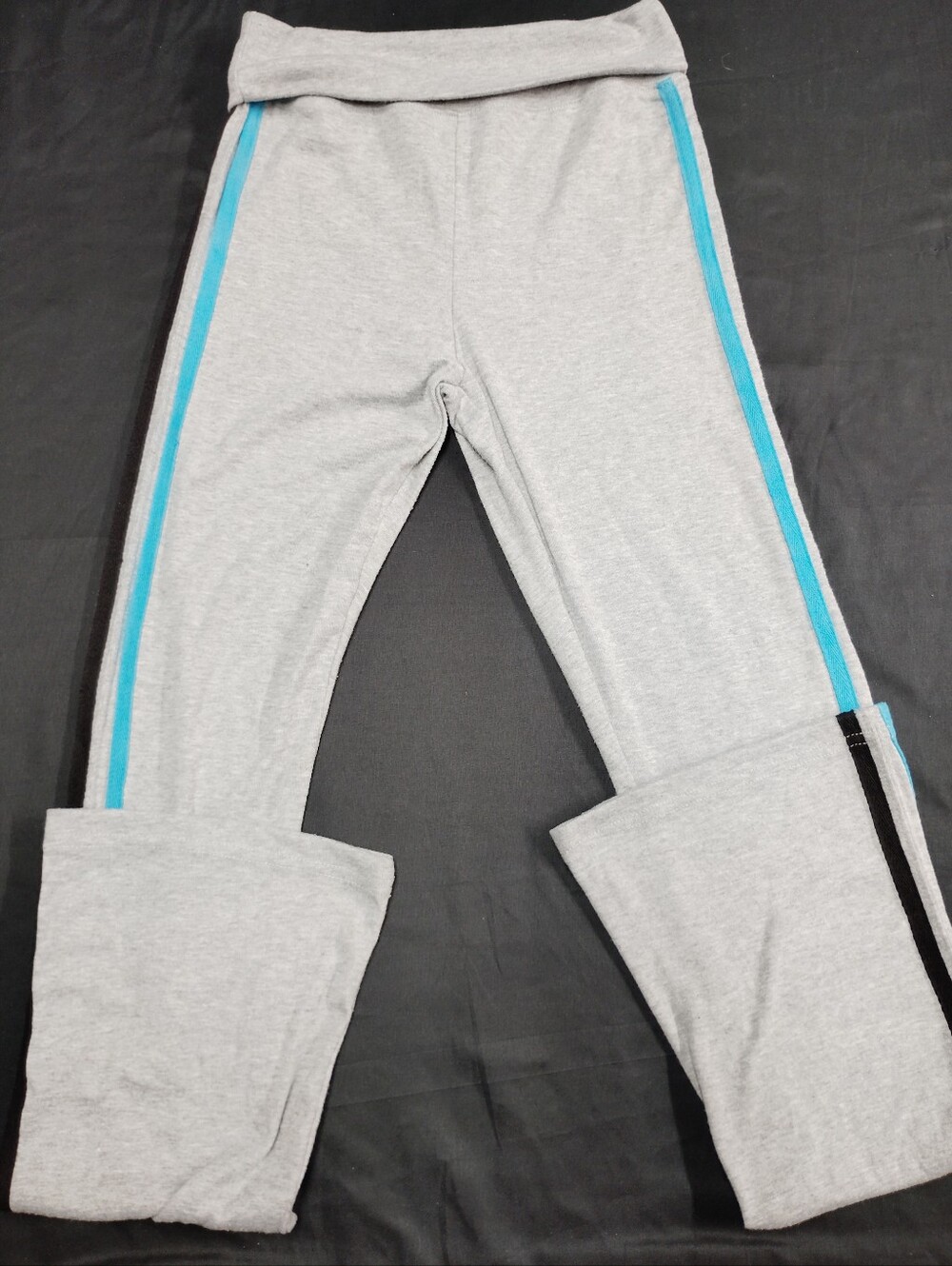 Women’s Grey Boot Cut Pants with Blue Side Stripe